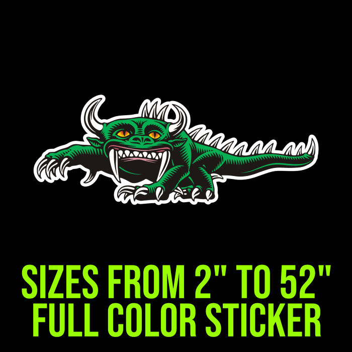 Hodag Full Color Vinyl Sticker - Custom Size - Up to 52 inches