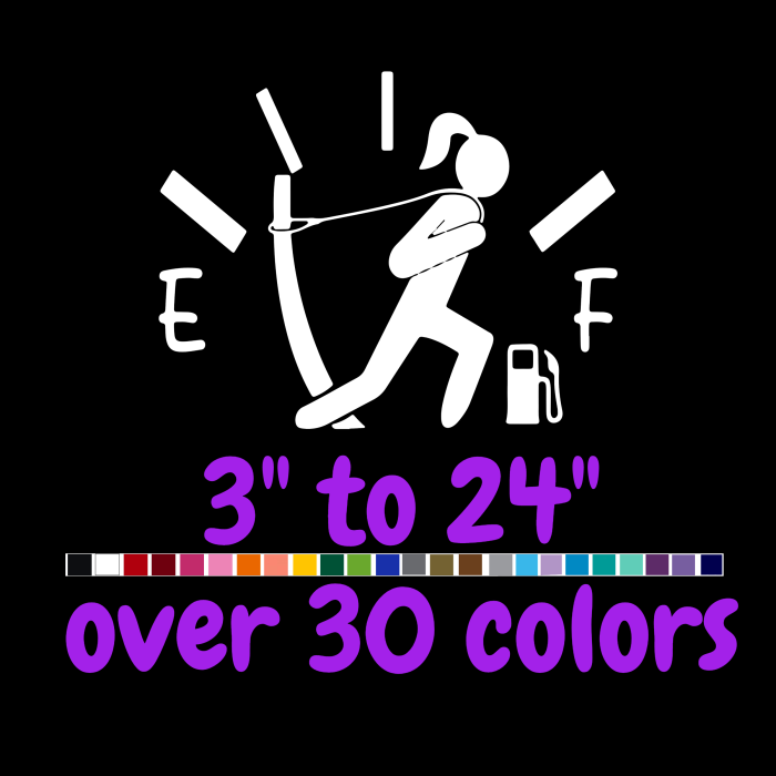 Gas Gauge Vinyl Decal-Custom Size - Up to 24 inches