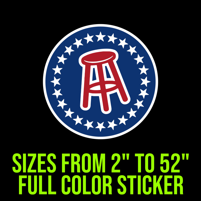 Barstool Sports Full Color Vinyl Decal - Custom Size - Up to 52 inches