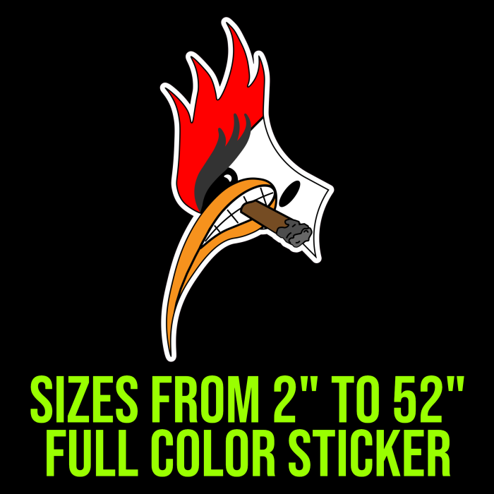 Woodpecker Full Color Vinyl Decal - Custom Size - Up to 52 inches