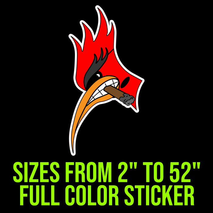 Woodpecker Full Color Vinyl Decal - Custom Size - Up to 52 inches