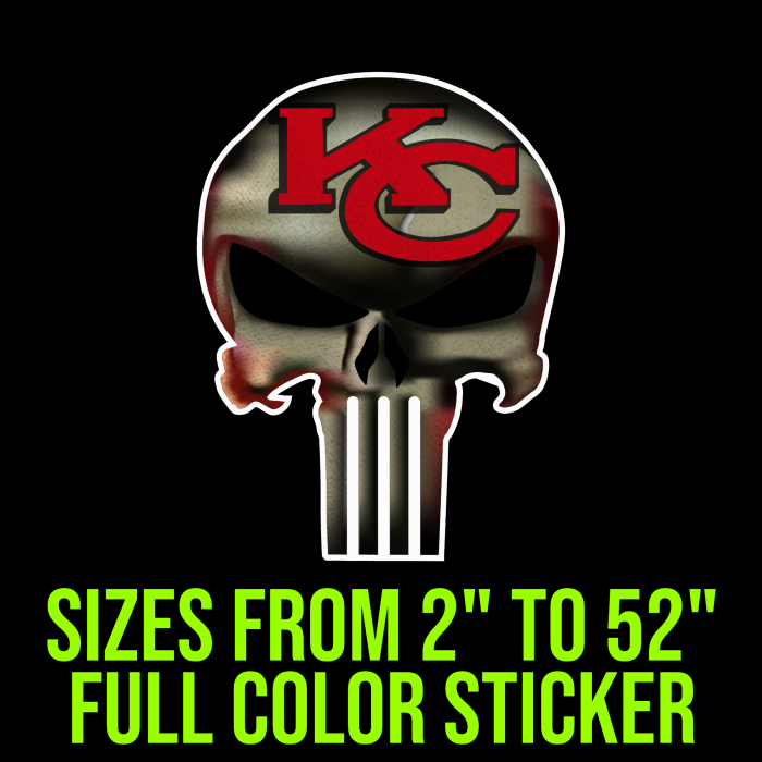 Kansas City Chiefs Full Color Vinyl Sticker - Custom Size - Up to 52 inches