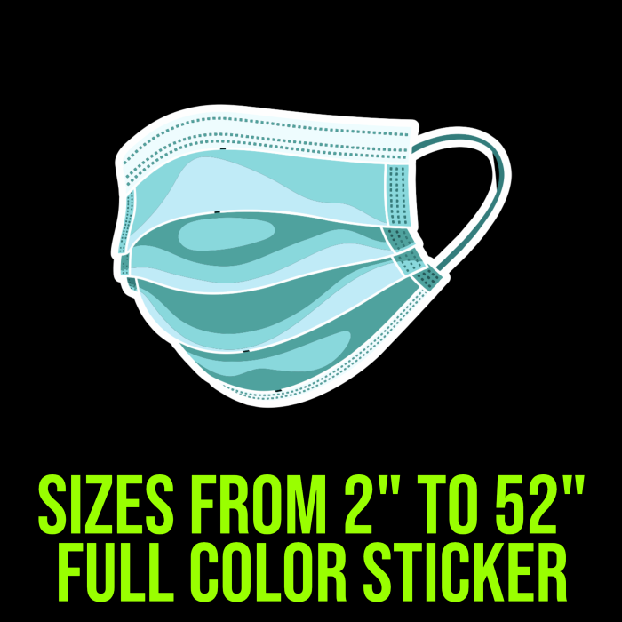 Face Mask Full Color Vinyl Decal - Custom Size - Up to 52 inches