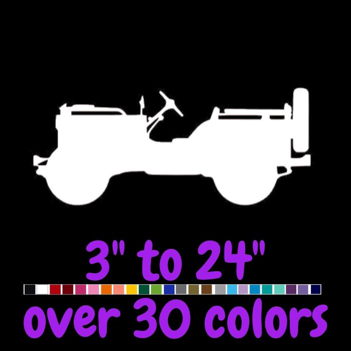 Jeep Silhouette Vinyl Decal - Up to 24 inches