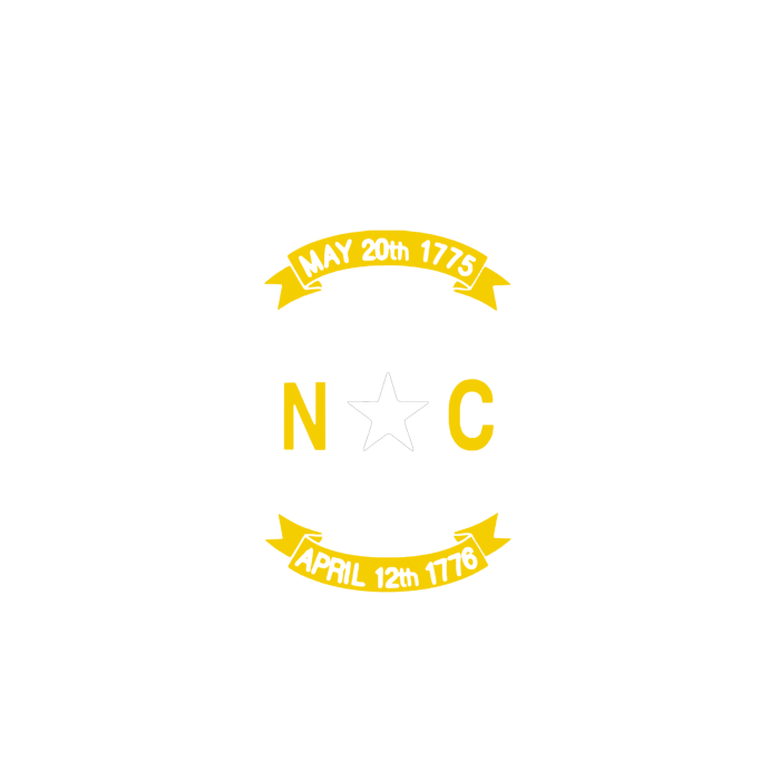 NC Flag Vinyl Decal- Custom Size - Up to 24 inches