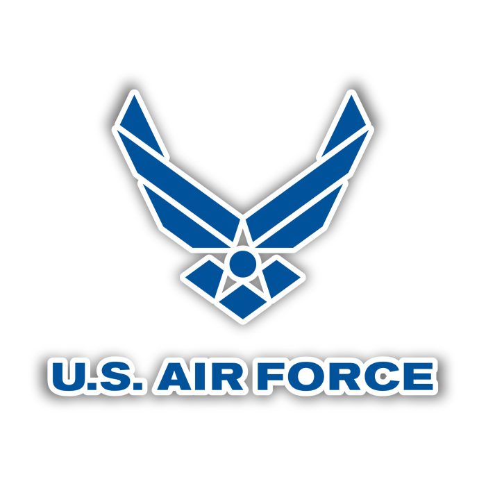 Air Force Full Color Vinyl Decal- Custom Size - Up to 52 inches