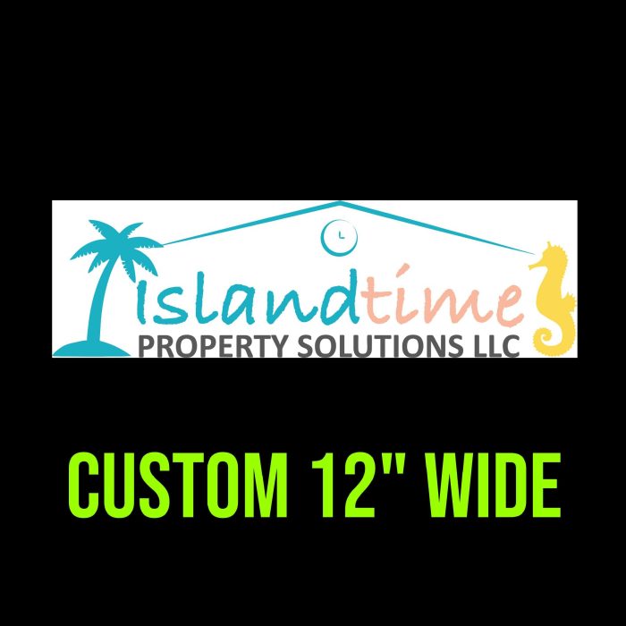 Custom for Rebecca - Islandtime logo - Full Color Vinyl Decal 12x3.75- Custom Size