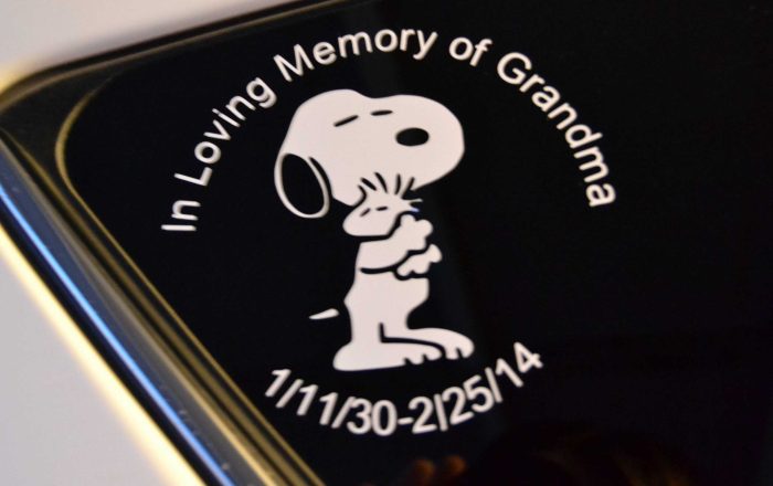 Custom Vinyl  In Memory of Vinyl Decal- Custom Size - Up to 24 inches