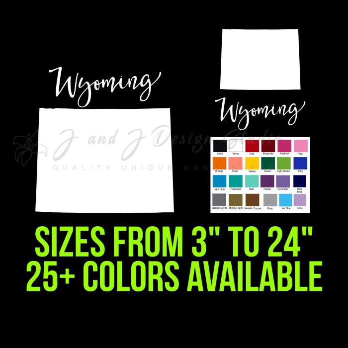 State of Wyoming - Custom Size - Up to 24 inches