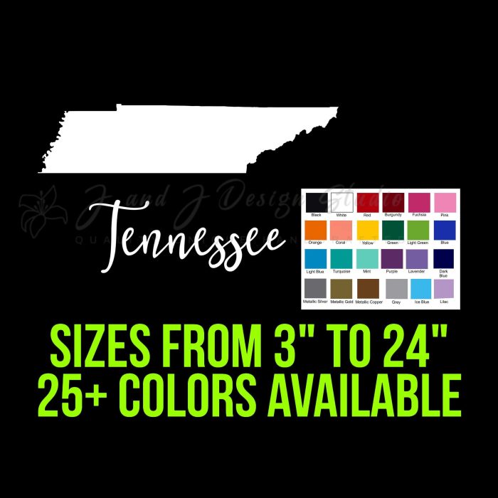 State of Tennesse - Custom Size - Up to 24 inches