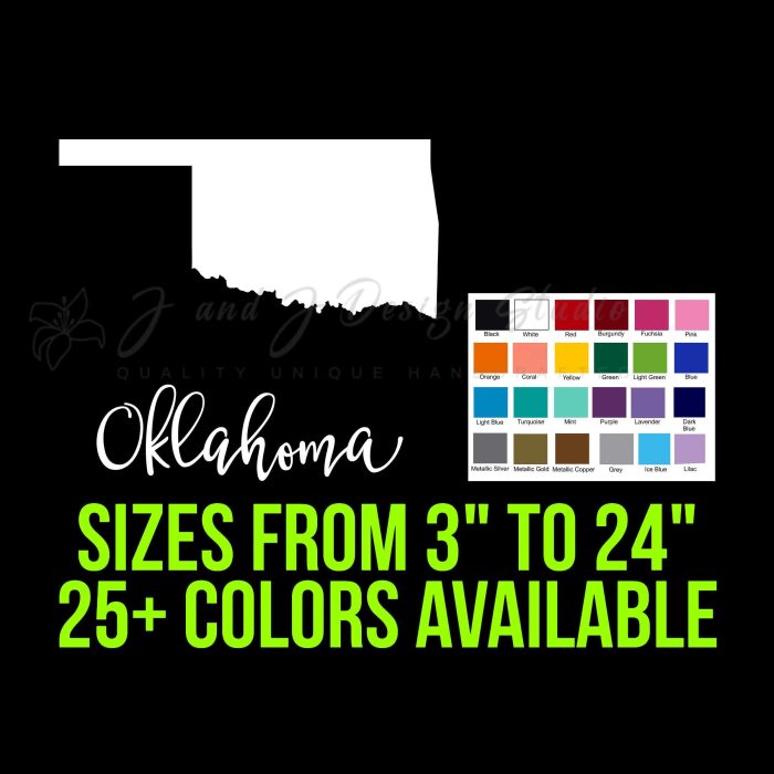 State of Oklahoma - Custom Size - Up to 24 inches