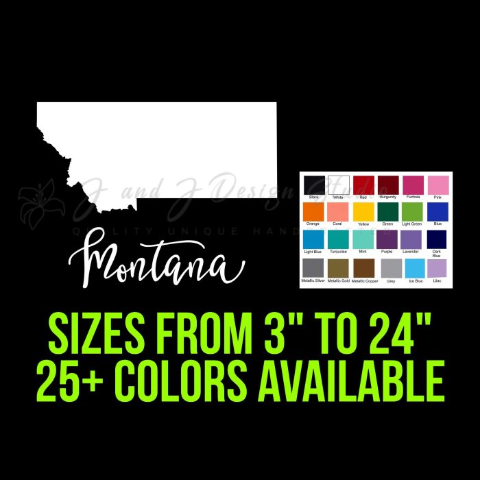 State of Montana - Custom Size - Up to 24 inches