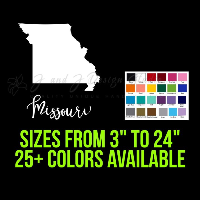 State of Missouri - Custom Size - Up to 24 inches