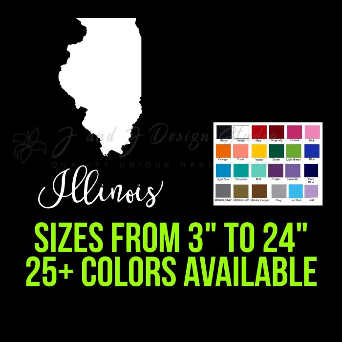 State of Illinois - Custom Size - Up to 24 inches