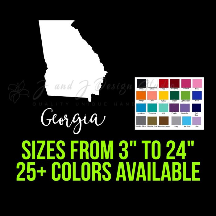 State of Georgia - Custom Size - Up to 24 inches