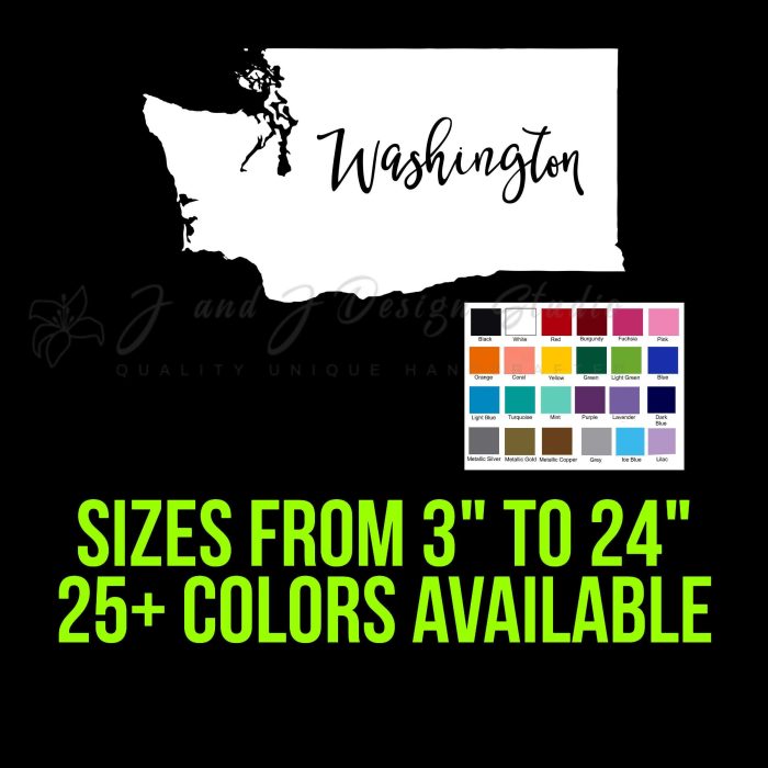 State of Washington - Custom Size - Up to 24 inches