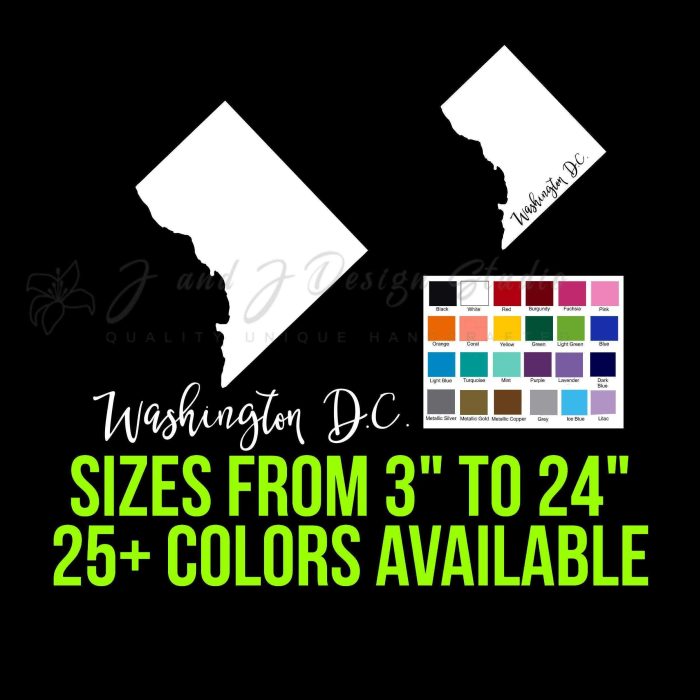 State of Washington D.C. - Custom Size - Up to 24 inches