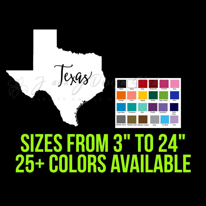 State of Texas - Custom Size - Up to 24 inches