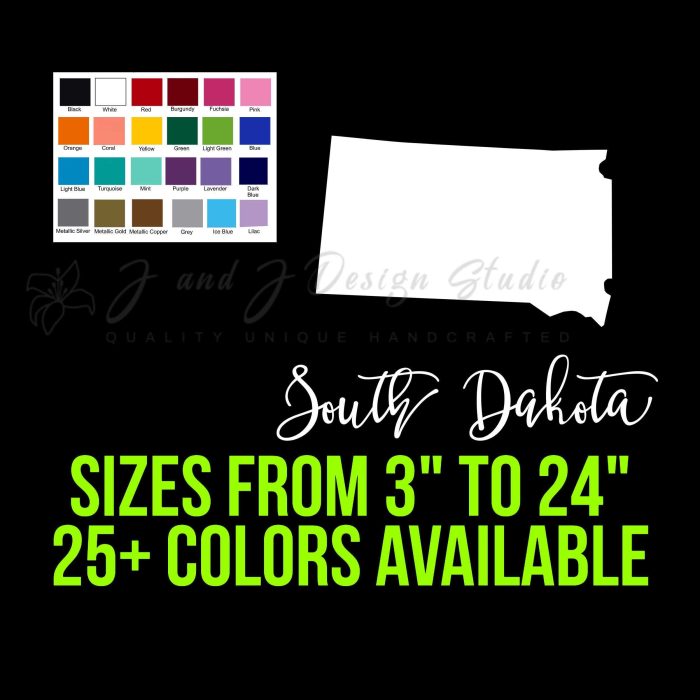 State of South Dakota - Custom Size - Up to 24 inches