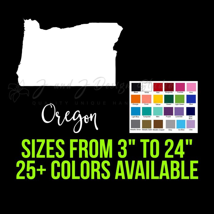 State of Oregon - Custom Size - Up to 24 inches