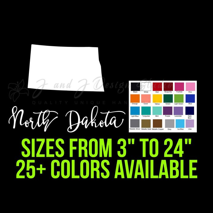 State of North Dakota - Custom Size - Up to 24 inches