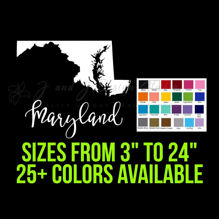 State of Maryland - Custom Size - Up to 24 inches