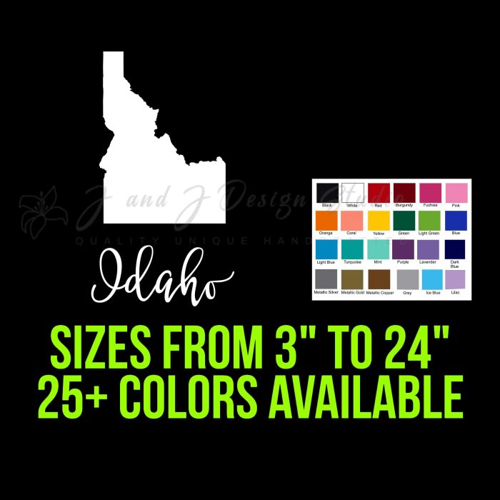 State of Idaho - Custom Size - Up to 24 inches