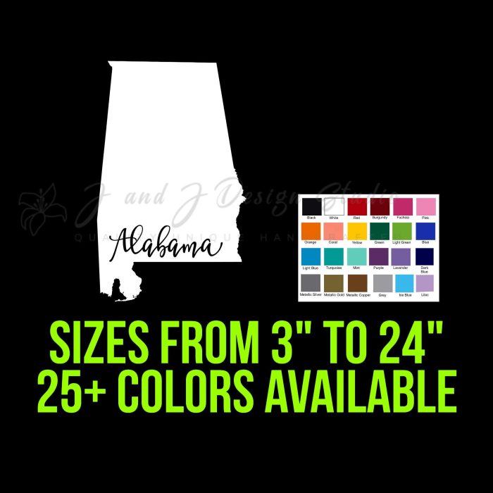 State of Alabama - Custom Size - Up to 24 inches