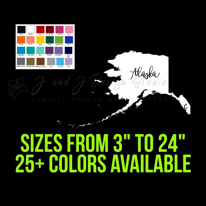 State of Alaska - Custom Size - Up to 24 inches