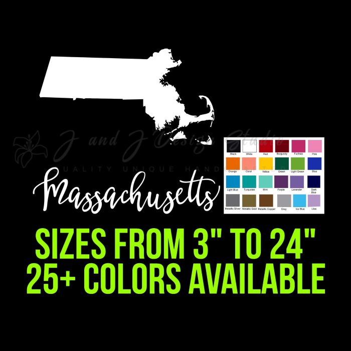 State of Massachusetts - Custom Size - Up to 24 inches