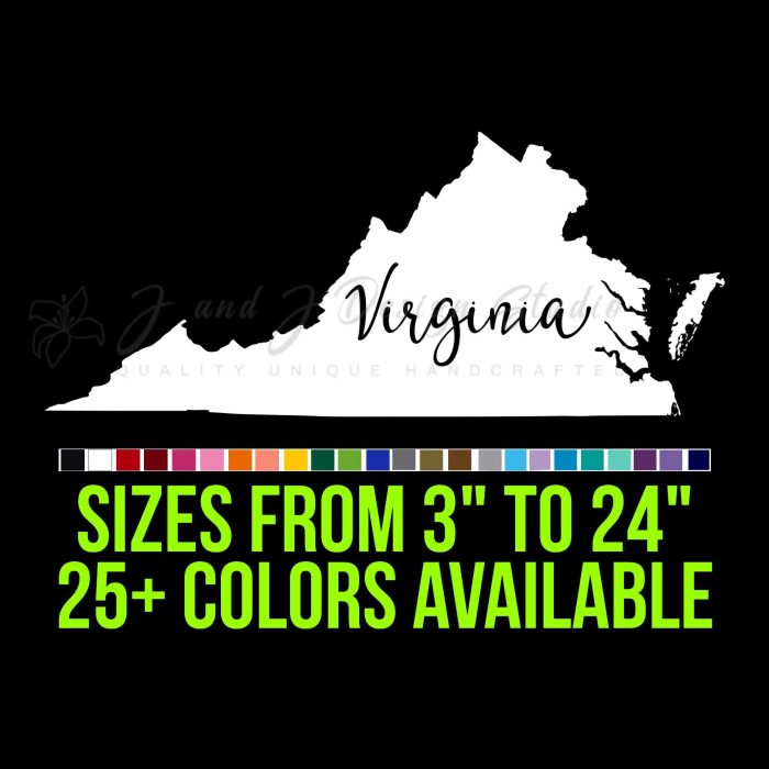 State of Virginia - Up to 24 inches