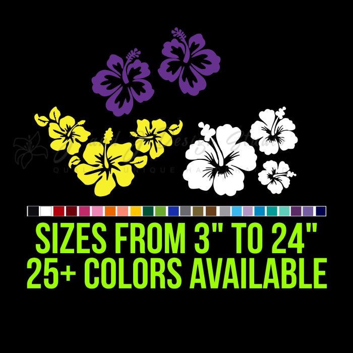 Hibiscus Flower Vinyl Decal - Up to 24 inches