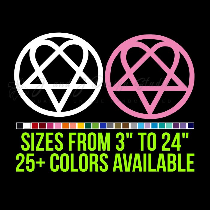 Heartagram Vinyl Decal - Up to 24 inches