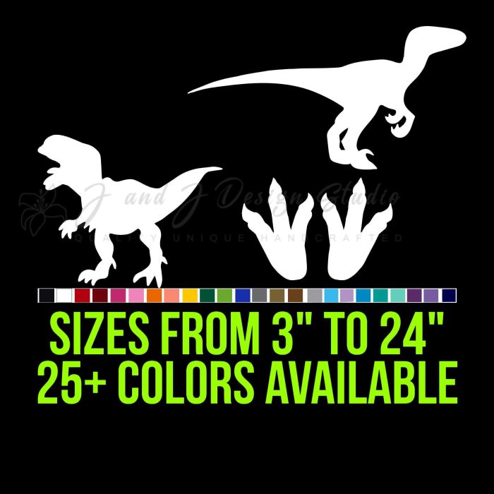 Dinosaurs Vinyl Decal- Custom Size - Up to 24 inches