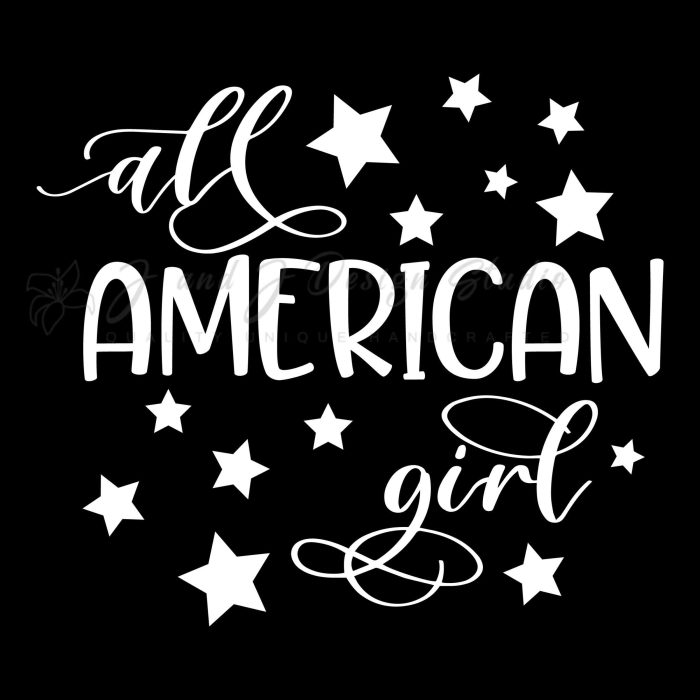 All American Girl Vinyl Decal- Custom Size - Up to 24 inches - Image 8