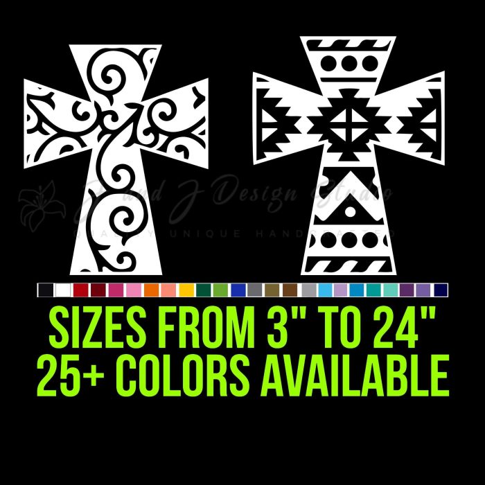 Cross Vinyl Decal - Up to 24 inches