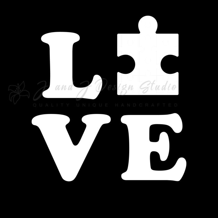 Love autism Vinyl Decal- Custom Size - Up to 24 inches - Image 8