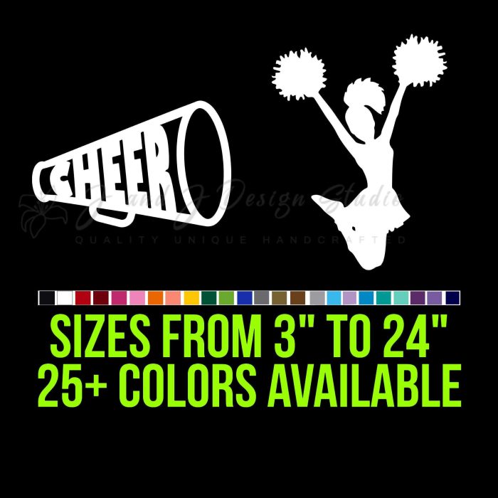 Cheerleader Vinyl Decal- Custom Size - Up to 24 inches