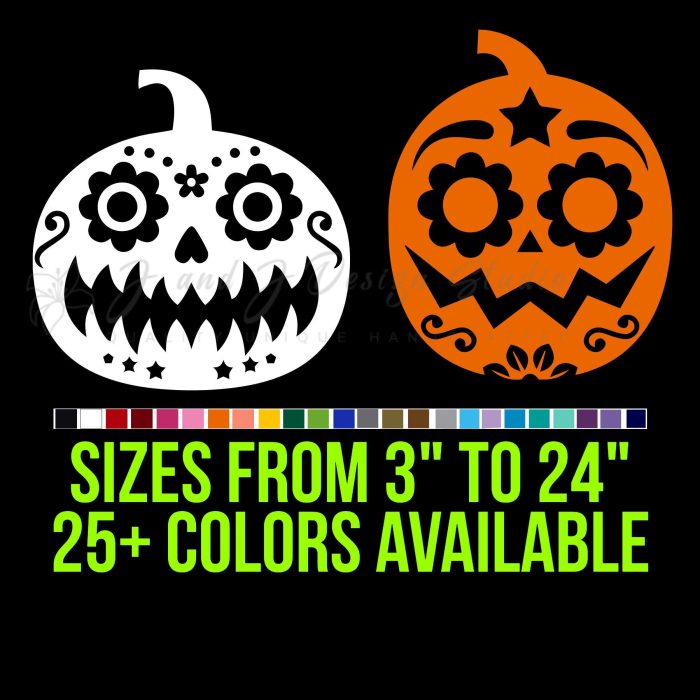 Pumpkins Vinyl Decal- Custom Size - Up to 24 inches