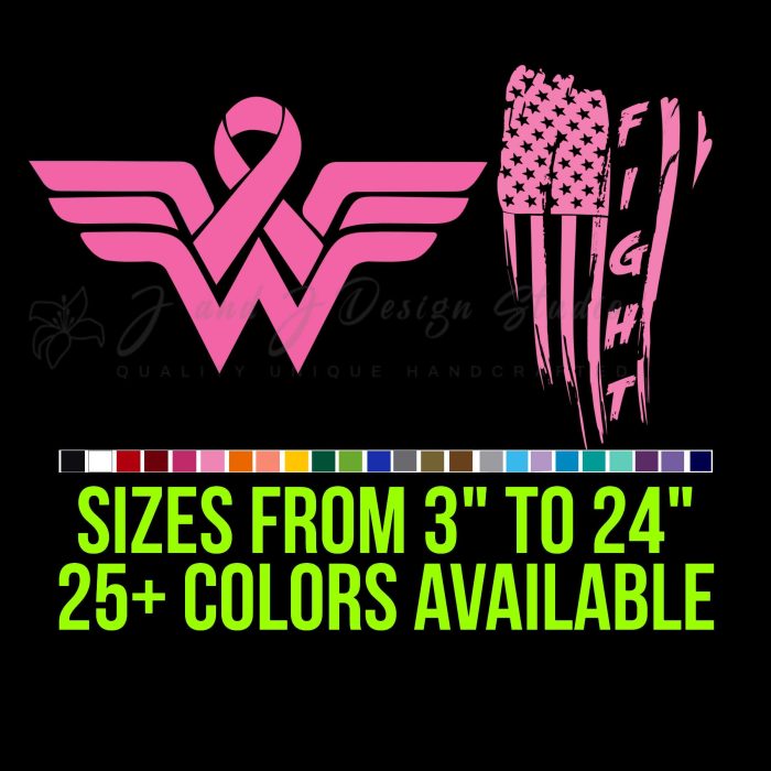 Breast Cancer Vinyl Decal- Custom Size - Up to 24 inches