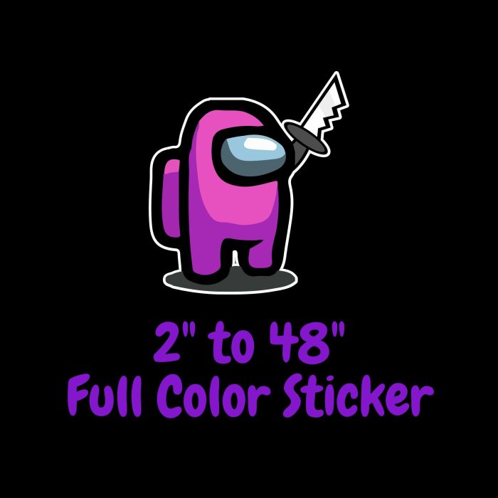 Among us Full Color Vinyl Sticker - Custom Size - Up to 52 inches