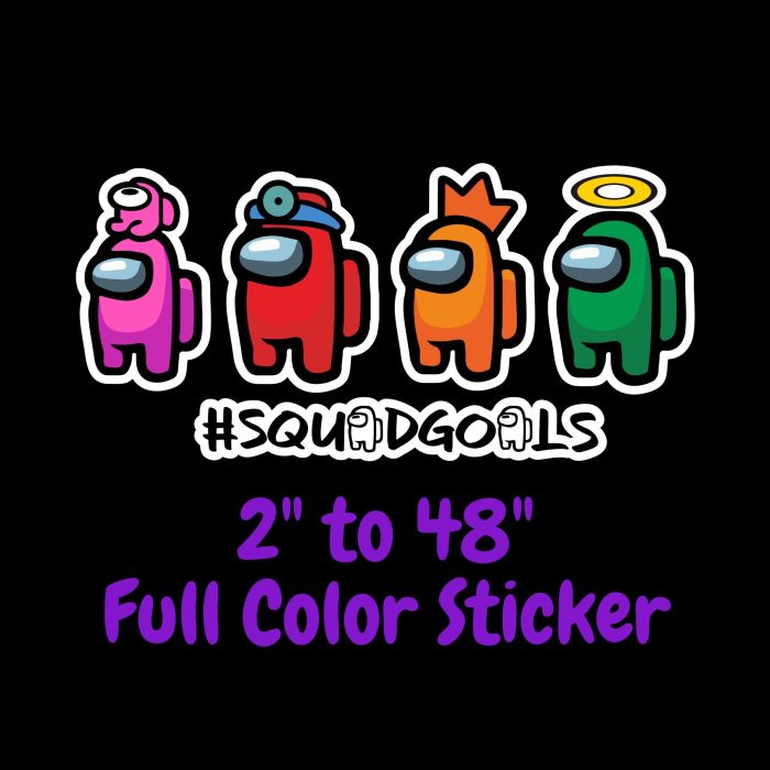 Among us Full Color Vinyl Sticker - Custom Size - Up to 52 inches