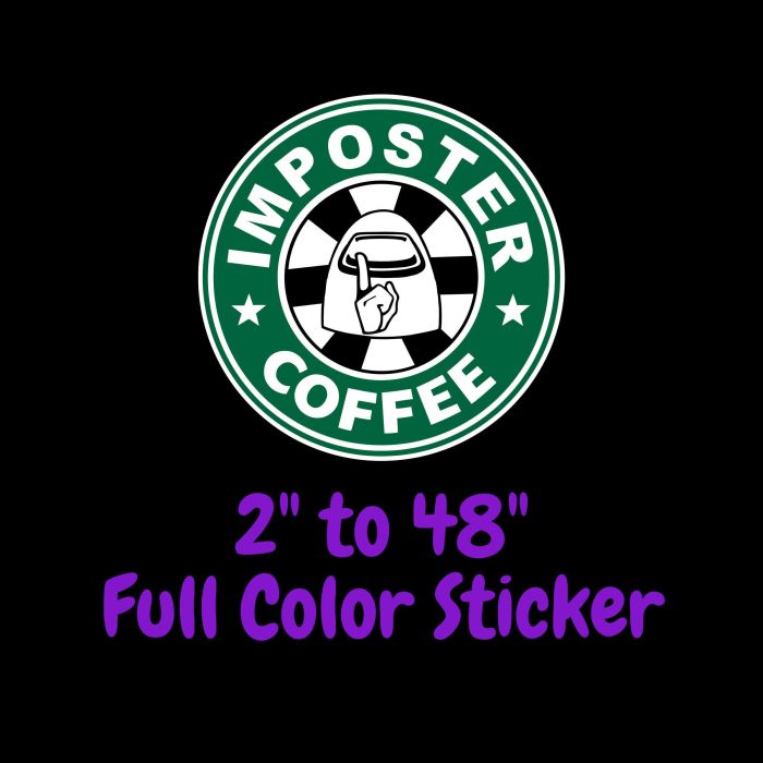 Among us Full Color Vinyl Sticker - Custom Size - Up to 52 inches