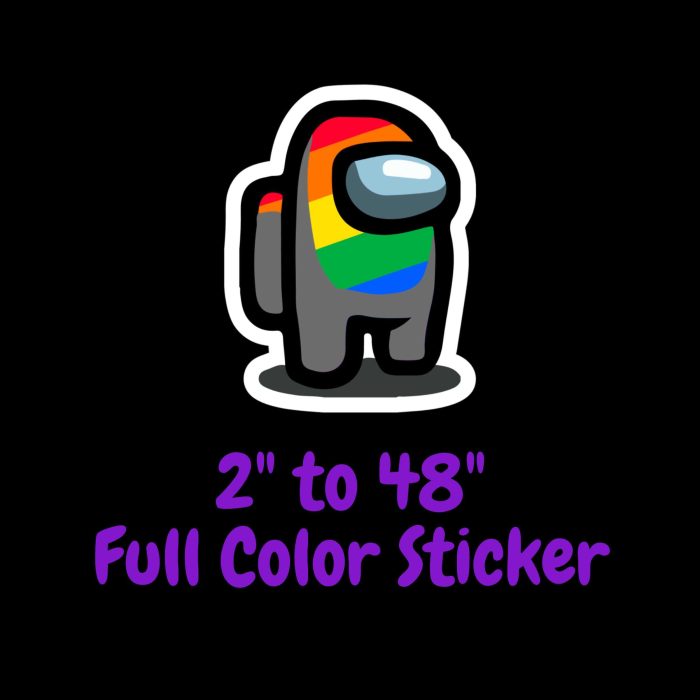 Among us Full Color Vinyl Sticker - Custom Size - Up to 52 inches