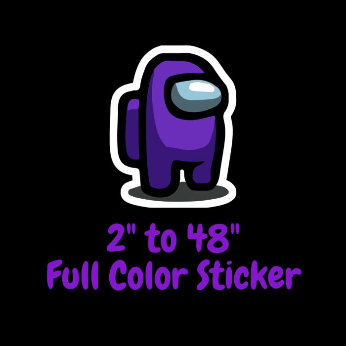 Among us Full Color Vinyl Sticker - Custom Size - Up to 52 inches