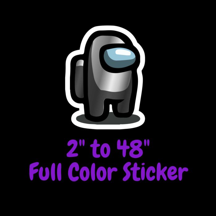 Among us Full Color Vinyl Sticker - Custom Size - Up to 52 inches