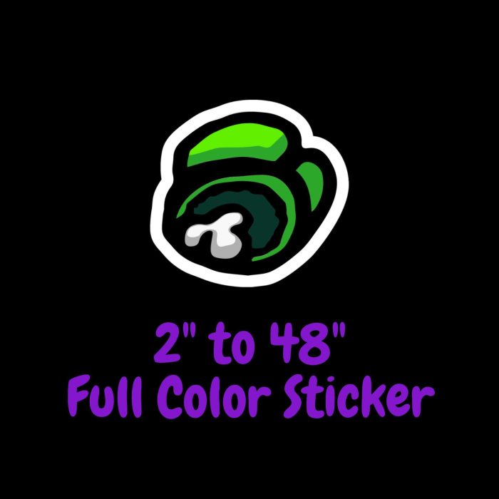 Among us Full Color Vinyl Sticker - Custom Size - Up to 52 inches