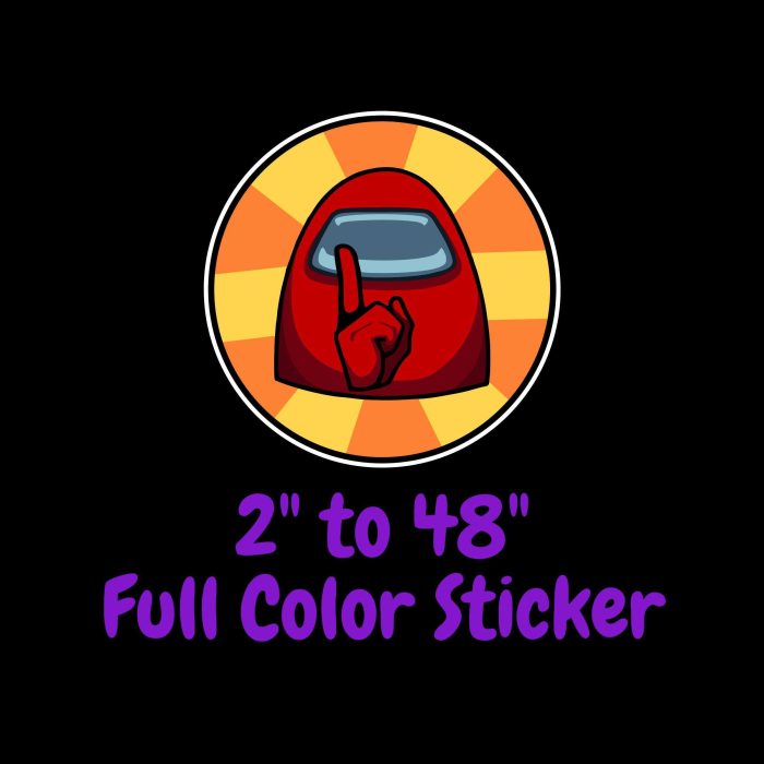 Among us Full Color Vinyl Sticker - Custom Size - Up to 52 inches