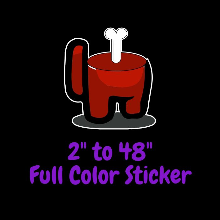 Among us Full Color Vinyl Sticker - Custom Size - Up to 52 inches