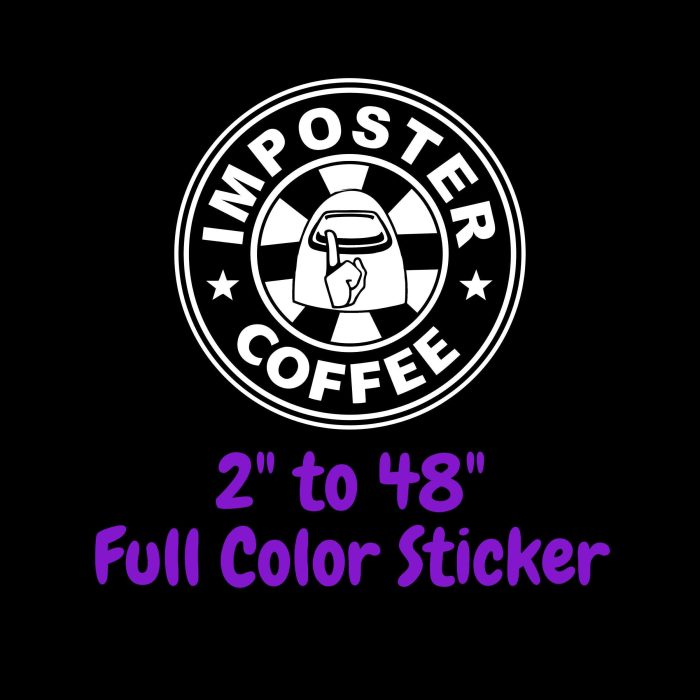 Among us Full Color Vinyl Sticker - Custom Size - Up to 52 inches